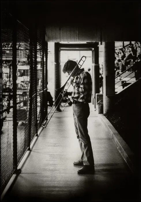 Framed Print : Trombone Player At Halftime Framed Print : Trombone Player At Halftime