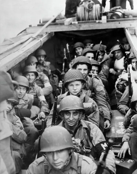 Framed Print : Troops On Barge About To Land in Algeria Framed Print : Troops On Barge About To Land in Algeria