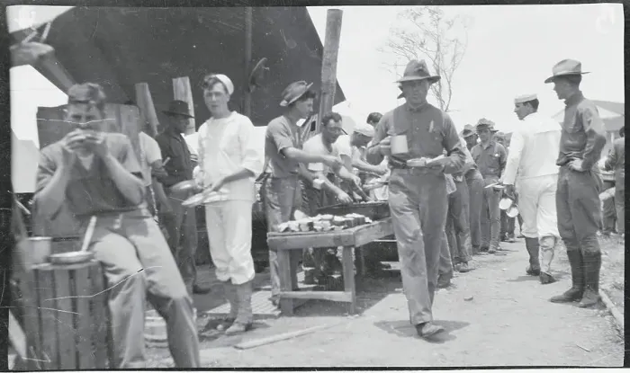 Framed Print : Troops at Camp During Meal Time Framed Print : Troops at Camp During Meal Time