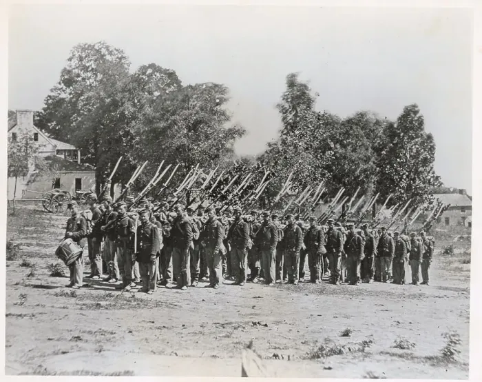 Framed Print : Troops Carrying Rifles with Bayonettes Framed Print : Troops Carrying Rifles with Bayonettes