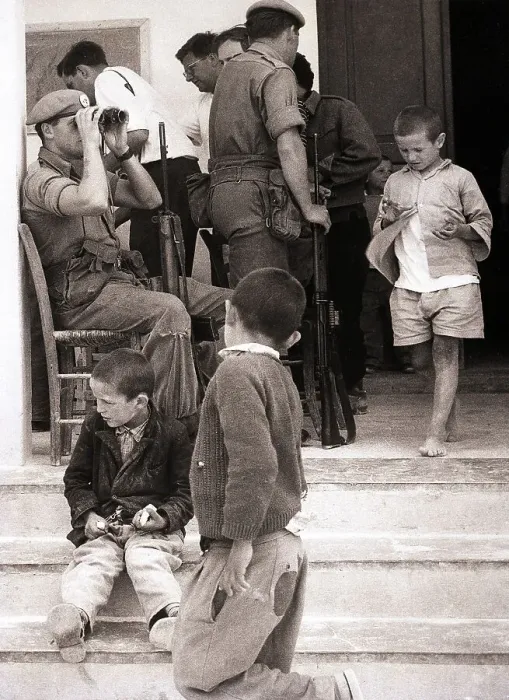 Framed Print : Troops Evacuate School Children Framed Print : Troops Evacuate School Children