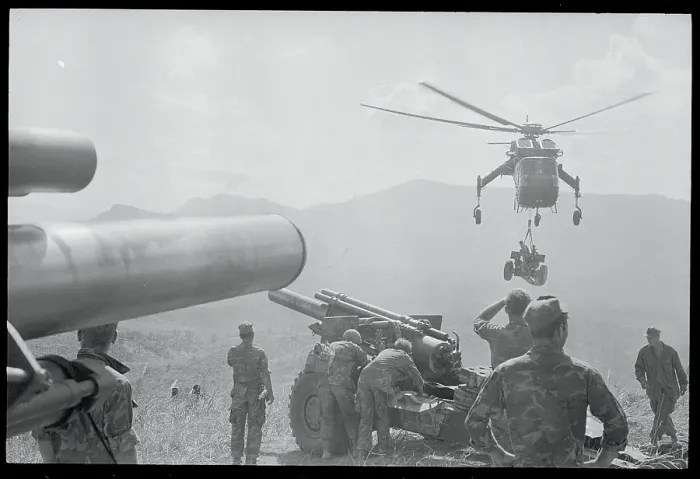 Framed Print : Troops Firing Howitzers