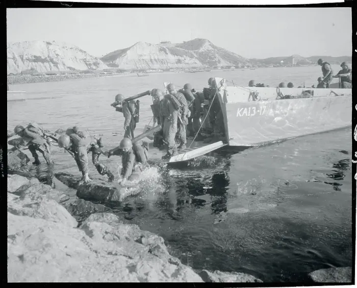 Framed Print : Troops Landing on Shore Framed Print : Troops Landing on Shore