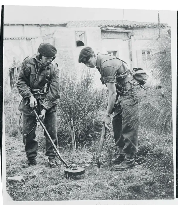 Framed Print : Troops Looking for Land Mines Framed Print : Troops Looking for Land Mines