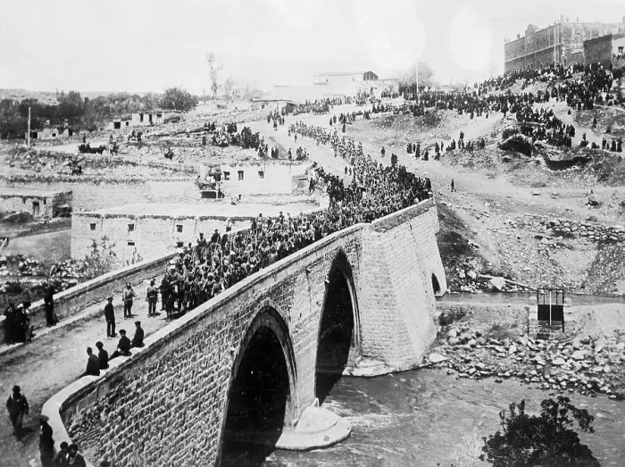 Framed Print : Troops March Across Bridge To Battle Framed Print : Troops March Across Bridge To Battle