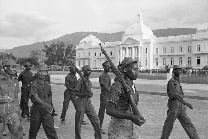 Framed Print : Troops March Past Capital Building Framed Print : Troops March Past Capital Building