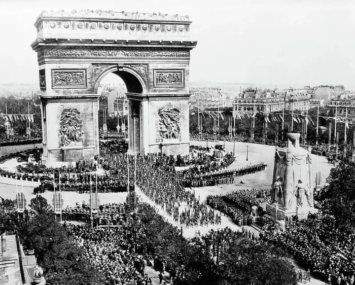 Framed Print : Troops Marching Thru Arc Of Triumph Framed Print : Troops Marching Thru Arc Of Triumph