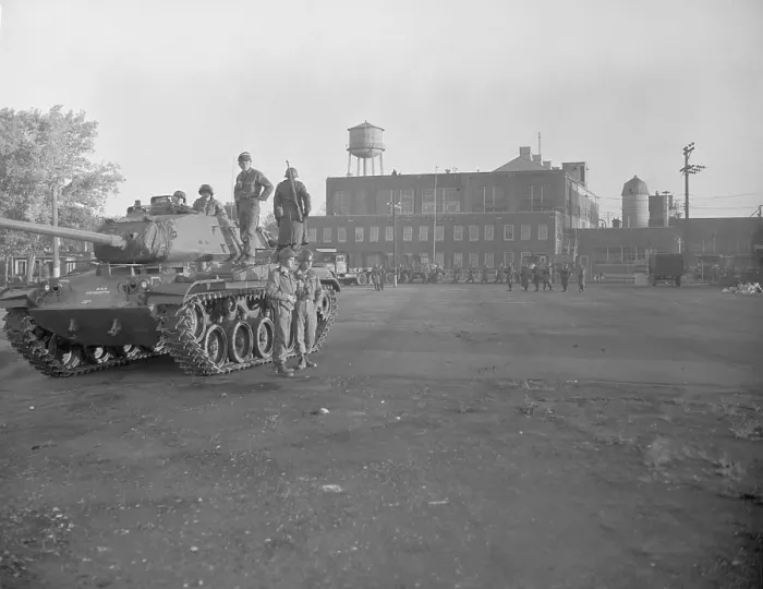Framed Print : Troops Outside Union Building Framed Print : Troops Outside Union Building