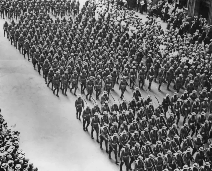 Framed Print : US Troops Parading Framed Print : US Troops Parading