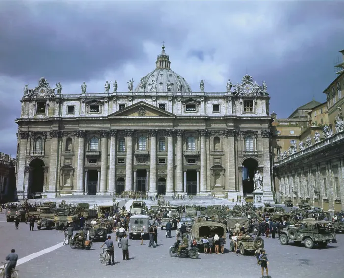 Framed Print : Troops at the Piazza San Pietro Framed Print : Troops at the Piazza San Pietro