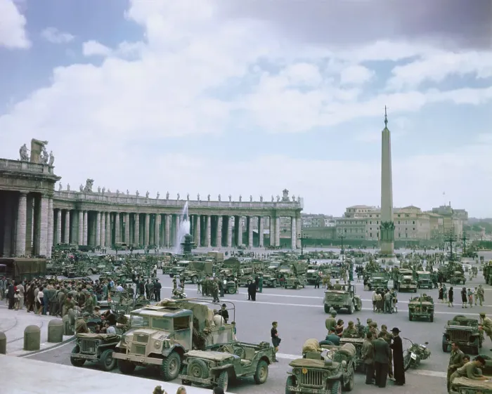 Framed Print : Troops at the Piazza San Pietro Framed Print : Troops at the Piazza San Pietro