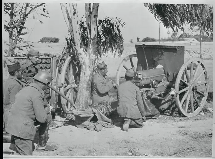 Framed Print : Troops Shelling Positions Framed Print : Troops Shelling Positions