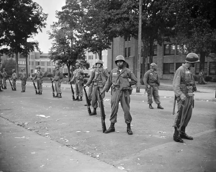 Framed Print : Troops Standing With Rifles Framed Print : Troops Standing With Rifles