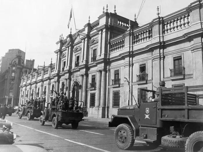 Framed Print : Troops Taken to Chilean Palace Framed Print : Troops Taken to Chilean Palace