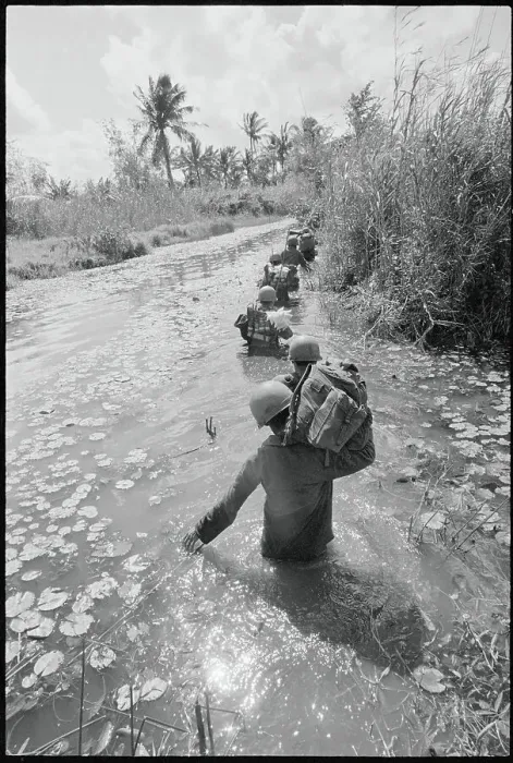 Framed Print : Troops Wading Through Water Framed Print : Troops Wading Through Water