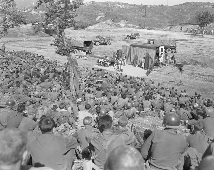 Framed Print : Troops Watch Service Show In Korea Framed Print : Troops Watch Service Show In Korea