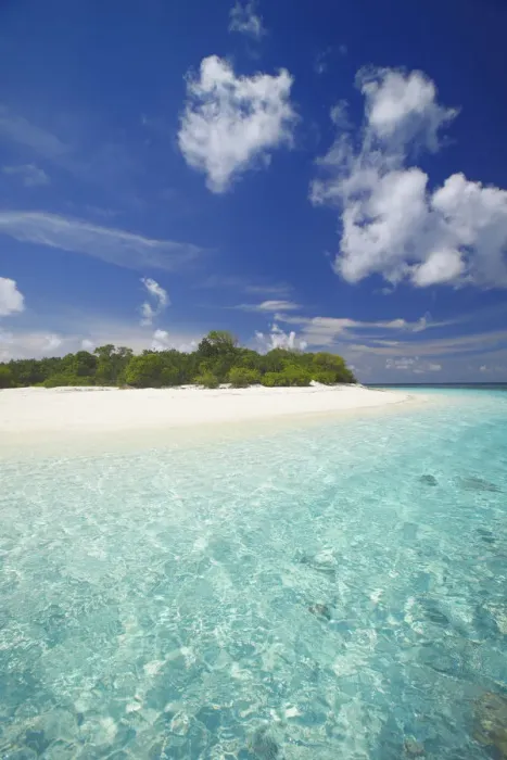 Framed Print : Tropical island surrounded by lagoon, Maldives, In Framed Print : Tropical island surrounded by lagoon, Maldives, In