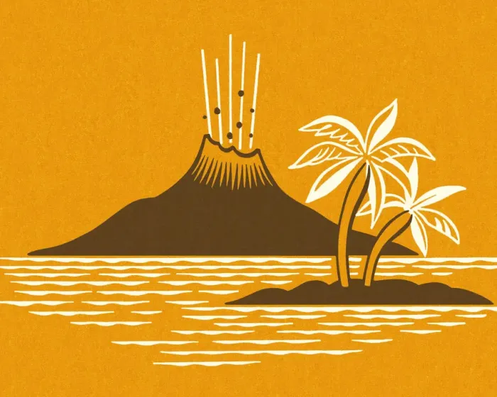 Framed Print : Tropical Volcano