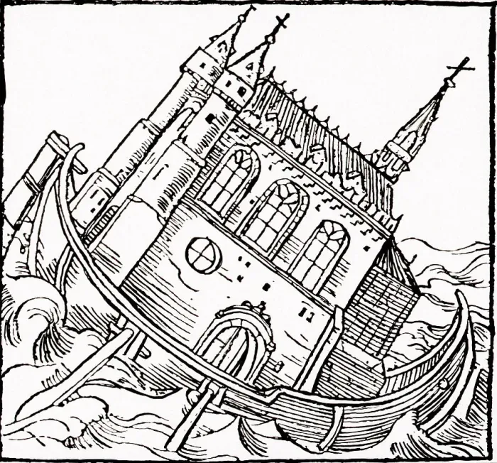 Framed Print : The Troubled Church In Discontented Sea Framed Print : The Troubled Church In Discontented Sea