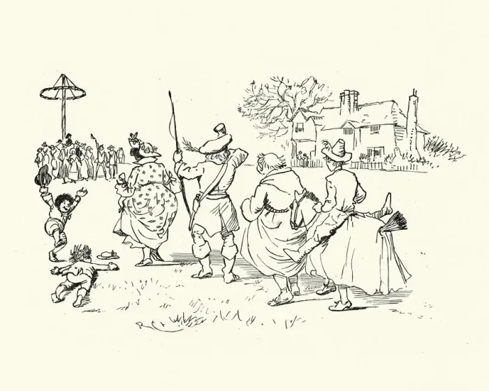 Framed Print : Troupe of mummers actors at a traditional English village festival Framed Print : Troupe of mummers actors at a traditional English village festival