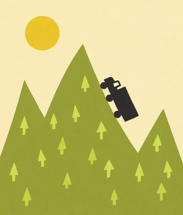 Framed Print : Truck Climbing a Hill Framed Print : Truck Climbing a Hill