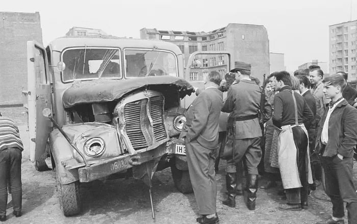 Framed Print : Truck Damage After Driving Into Berlin Wall Framed Print : Truck Damage After Driving Into Berlin Wall