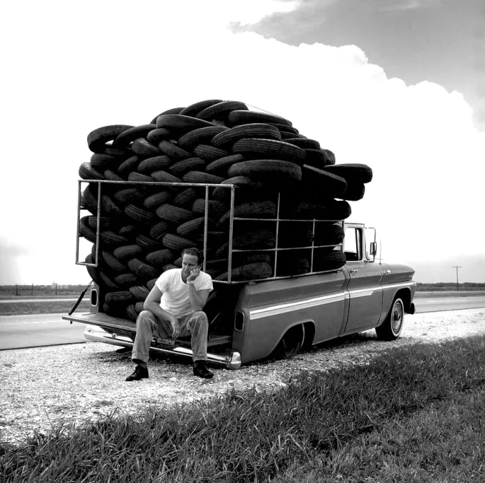 Framed Print : Truck With Flat Tire Framed Print : Truck With Flat Tire