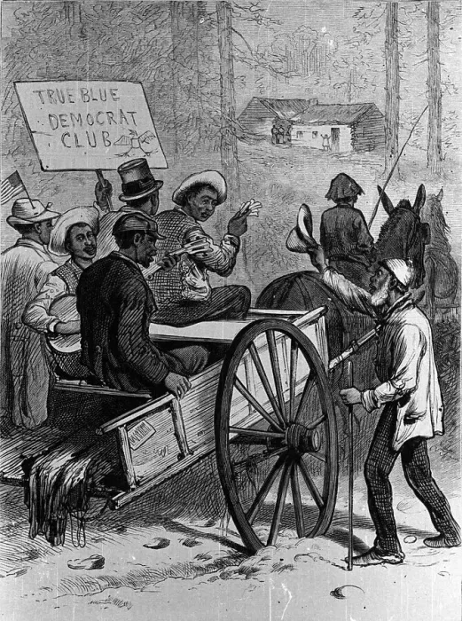 Framed Print : True Blue Democrats On Horsedrawn Cart