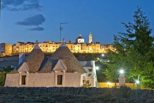 Trulli and the town on the background