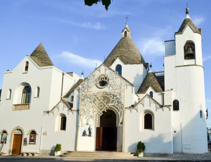 Framed Print : Trullo church facade in Alberobello, Italy Framed Print : Trullo church facade in Alberobello, Italy