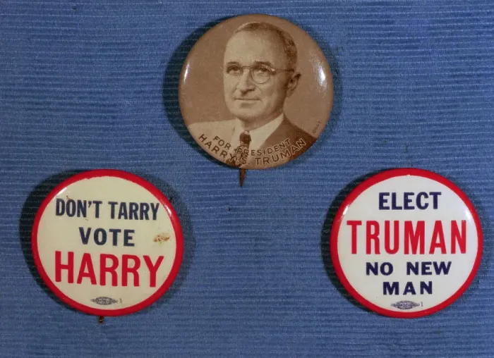 Framed Print : Truman Campaign Buttons Framed Print : Truman Campaign Buttons