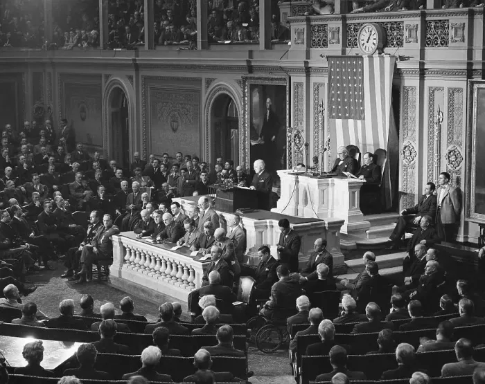 Framed Print : Truman Delivers State Of The Union Framed Print : Truman Delivers State Of The Union