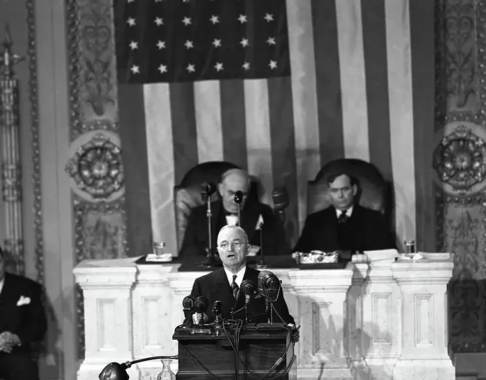 Framed Print : Truman Delivers State of the Union Address Framed Print : Truman Delivers State of the Union Address