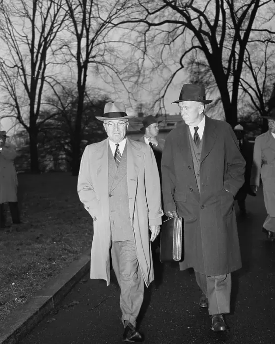 Framed Print : Truman And George Marshall Walking Framed Print : Truman And George Marshall Walking