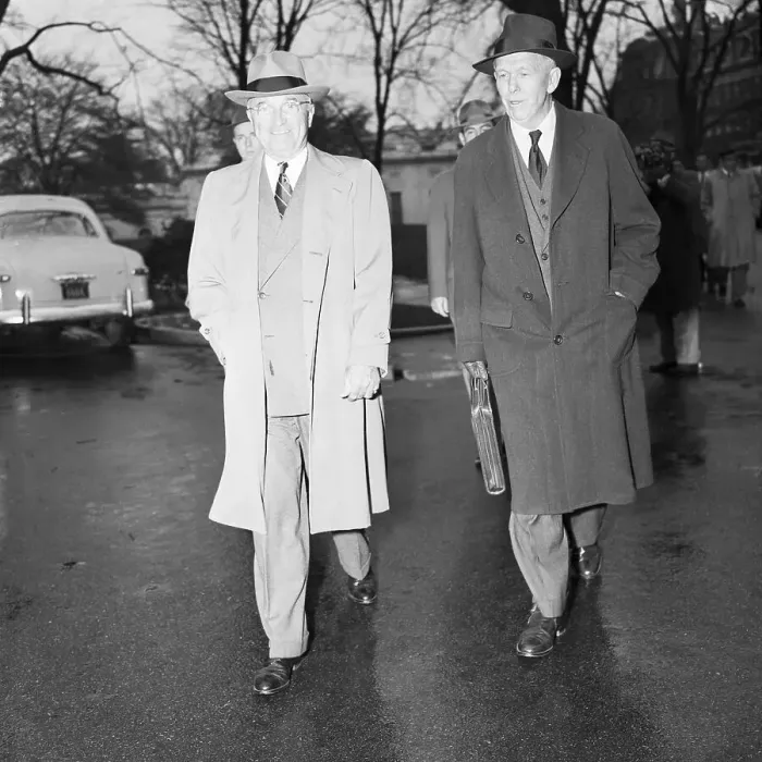 Framed Print : Truman And George Marshall Walking Framed Print : Truman And George Marshall Walking