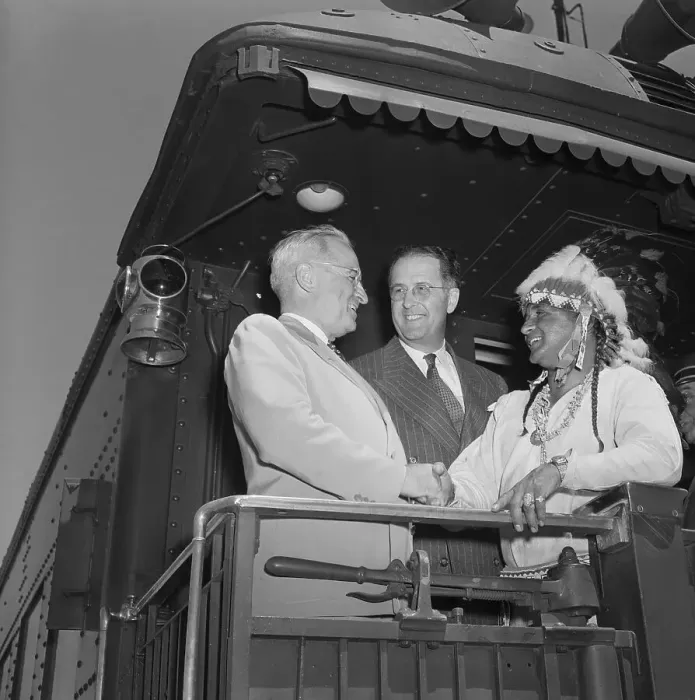 Framed Print : Truman Meeting Navajo Indian