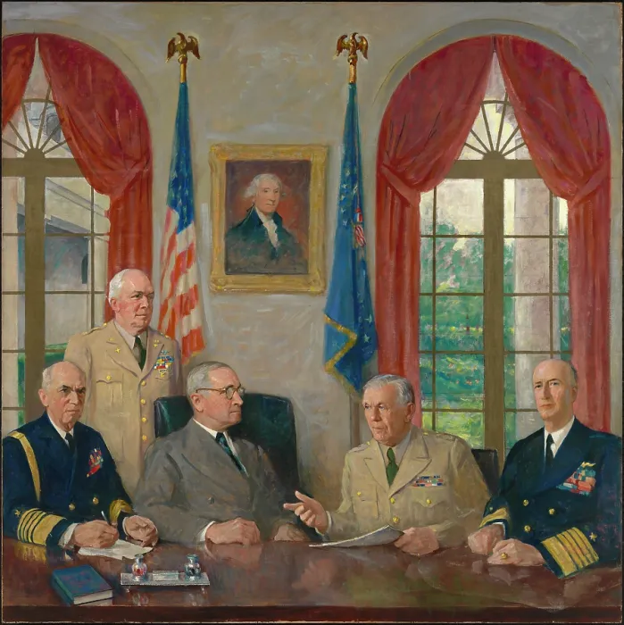 Framed Print : Truman And His Military Advisors Framed Print : Truman And His Military Advisors