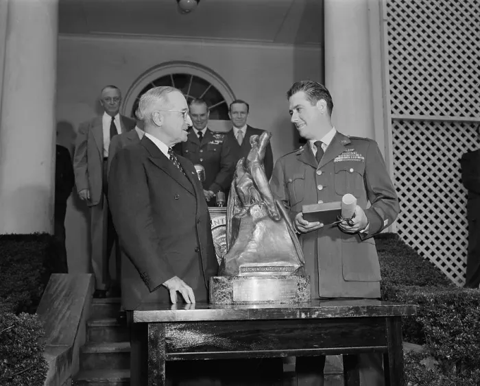 Framed Print : Truman Presenting Trophy Framed Print : Truman Presenting Trophy