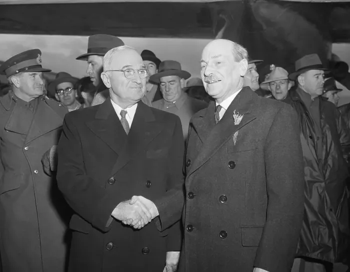 Framed Print : Truman Shaking Hands W / Prime Minister Framed Print : Truman Shaking Hands W / Prime Minister