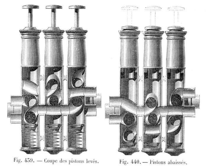 Framed Print : Trumpet pistons engraving 1881 Framed Print : Trumpet pistons engraving 1881