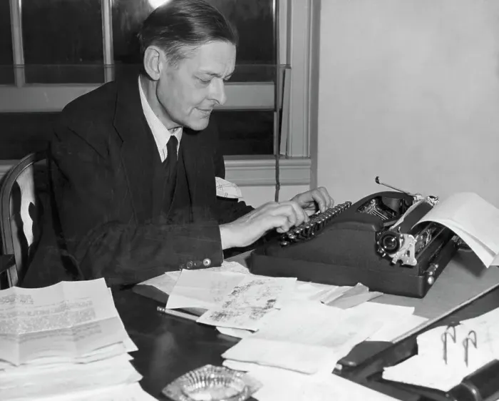 Framed Print : Ts Eliot At Desk Inspecting Manuscripts Framed Print : Ts Eliot At Desk Inspecting Manuscripts