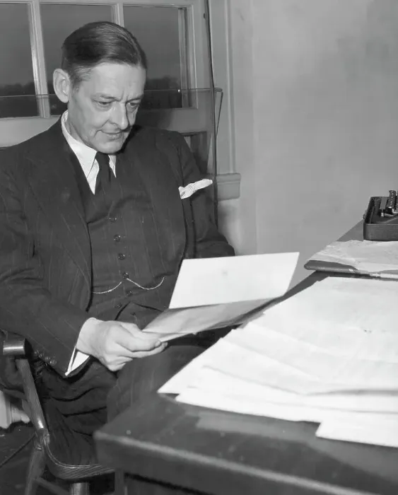 Framed Print : Ts Eliot At Desk Inspecting Manuscripts Framed Print : Ts Eliot At Desk Inspecting Manuscripts