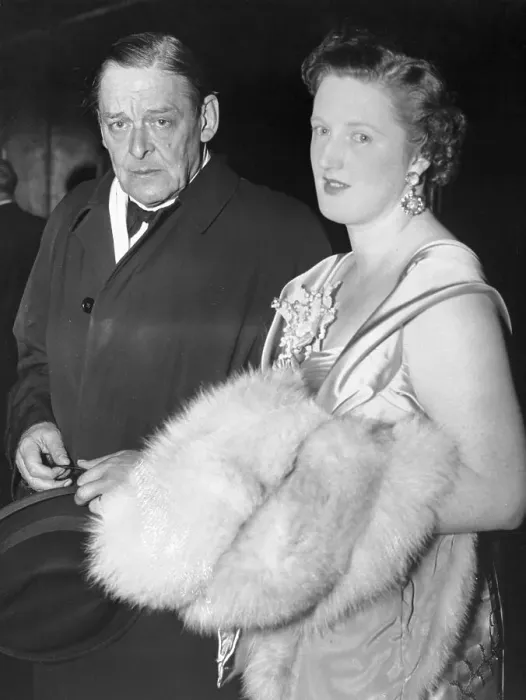 Framed Print : T.S. Eliot with Wife at Premiere of His Play Framed Print : T.S. Eliot with Wife at Premiere of His Play