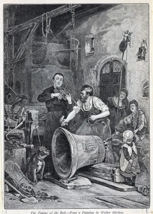 Framed Print : Tuning Bell; Man Playing Violin In Shop Framed Print : Tuning Bell; Man Playing Violin In Shop