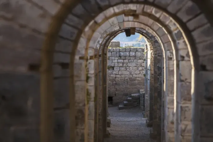 Framed Print : Tunnel between the Temple of Trajan and the Theatre on the Acropole Framed Print : Tunnel between the Temple of Trajan and the Theatre on the Acropole