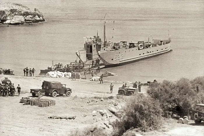 Framed Print : Turkish Navy Landing Unloads
