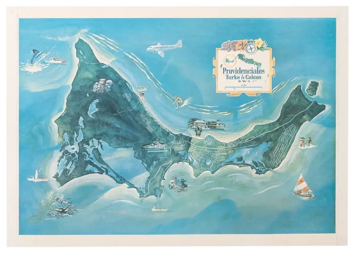 Framed Print : Turks And Caicos Map Poster Framed Print : Turks And Caicos Map Poster