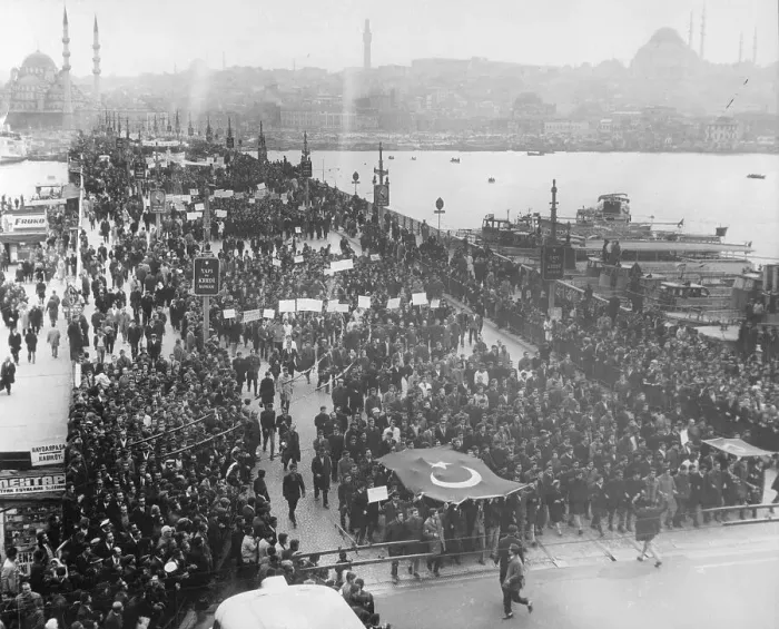 Framed Print : Turks Marching in an anti Greek Demonstration Framed Print : Turks Marching in an anti Greek Demonstration