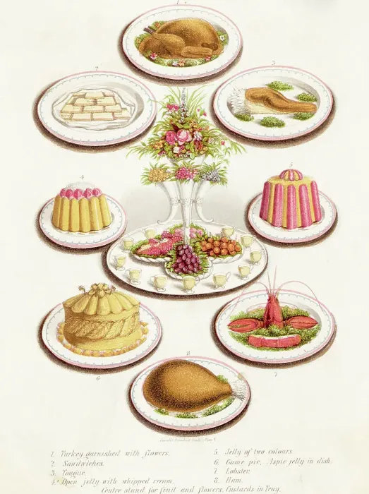 Framed Print : Turn-Of-The-Century Buffet Spread Framed Print : Turn-Of-The-Century Buffet Spread