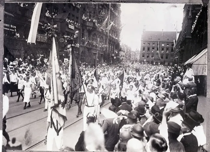Framed Print : Turners Marching Through Streets Framed Print : Turners Marching Through Streets